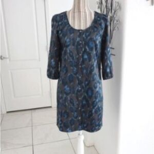 Elegant Blue and Gray Women's Dress